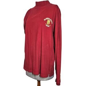 Starter Florida State Mock Neck Long Sleeve Cotton Tee Shirt Size Medium